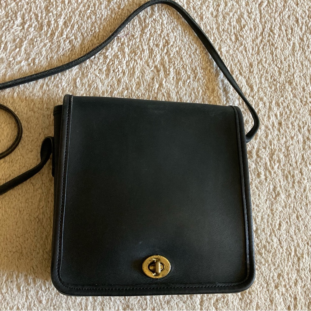 Coach 9620 compact crossbody full grain leather bag vintage black